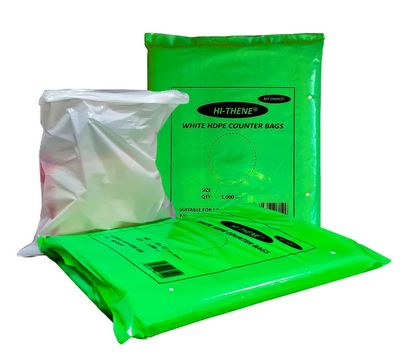 White HDPE Plastic Butcher Food Counter Bags - 12" x 18"