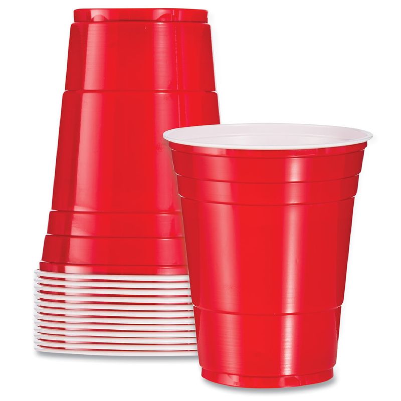 Disposable Plastic Cups Red Reusable Drinking Vending Cups