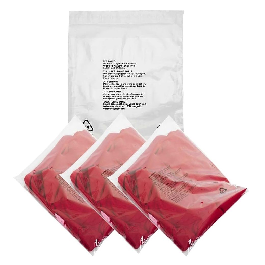 Clear T shirt Bags Plastic Garment Bag Self Seal for Cloths Packing - All Sizes