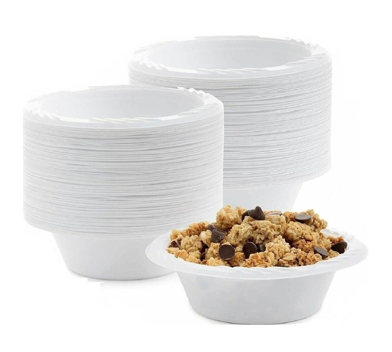 Plastic Bowls White Reusable Dessert Bowl for Ice Cream Soup Catering Parties