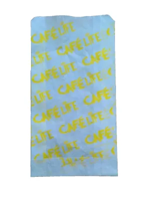 1000 x Misprinted Kraft White Strung Food Bags for Caffe Food - 9" x 4.5"
