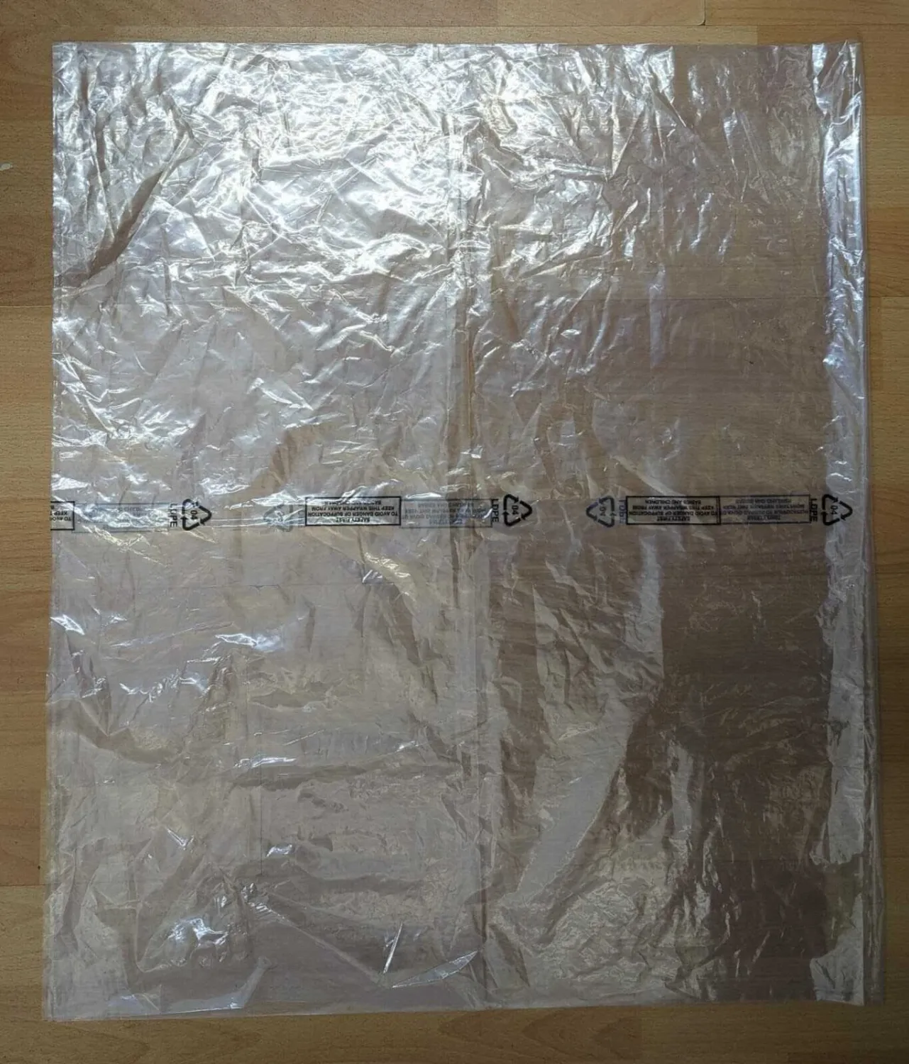 Clear Polythene Printed Bags LDPE Bags 26" x 45" 120 Gauge