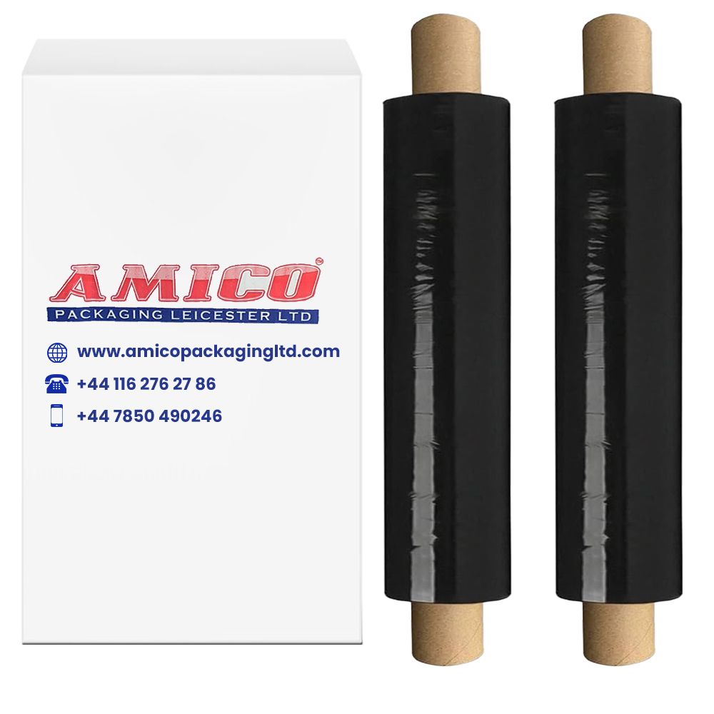 Pallet Wrap Extended Black Stretch Shrink Wrapping Film - 400mm x 200m, 20mu