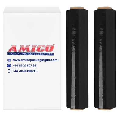 Pallet Wrap-Non Extended Black Stretch Shrink Wrapping Film - 500mm x 250m, 23mu