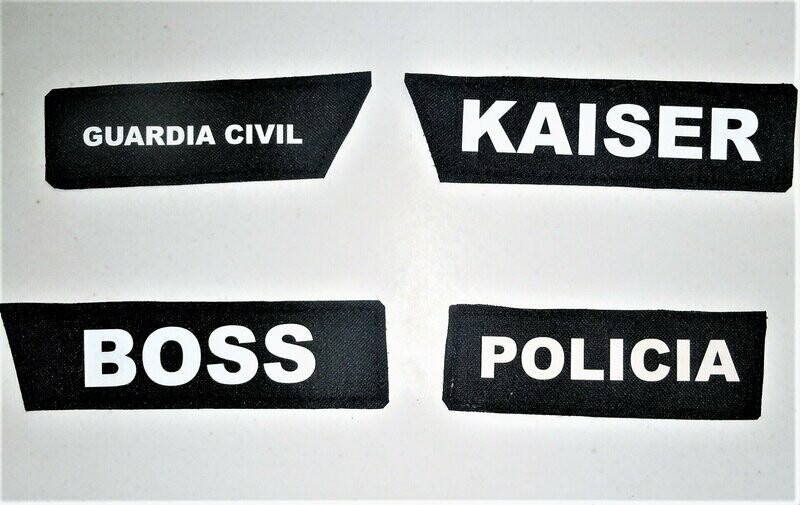 Parches con "velcros" personalizados para arnés
