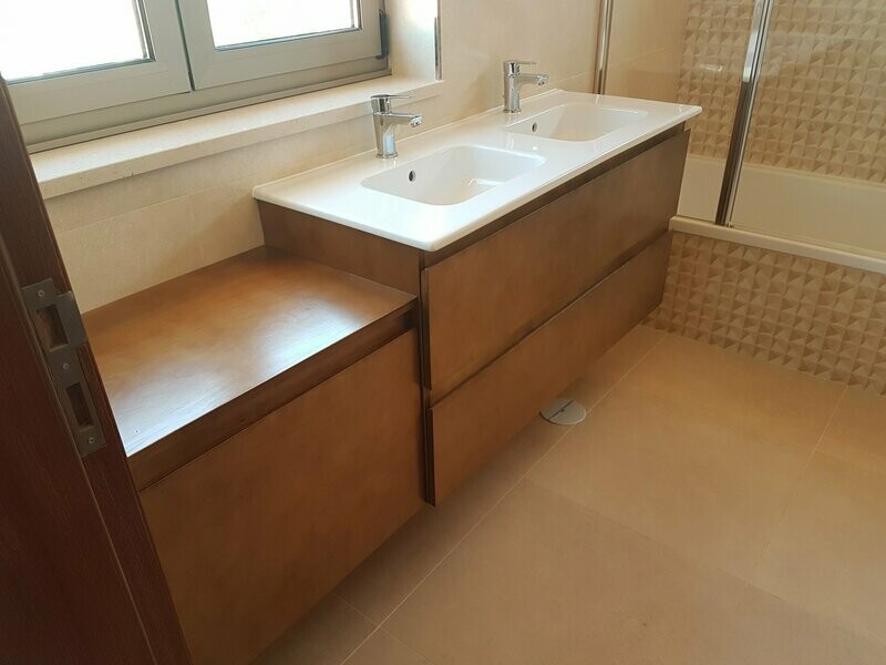 Móvel wc 2 gavetas e tulha