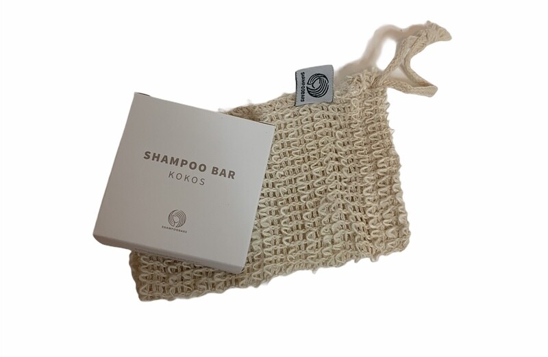 Bewaarzakje met kokos shampoobar