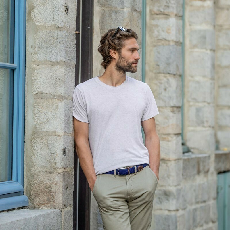 Ceinture tressée élastique - Bleu cobalt