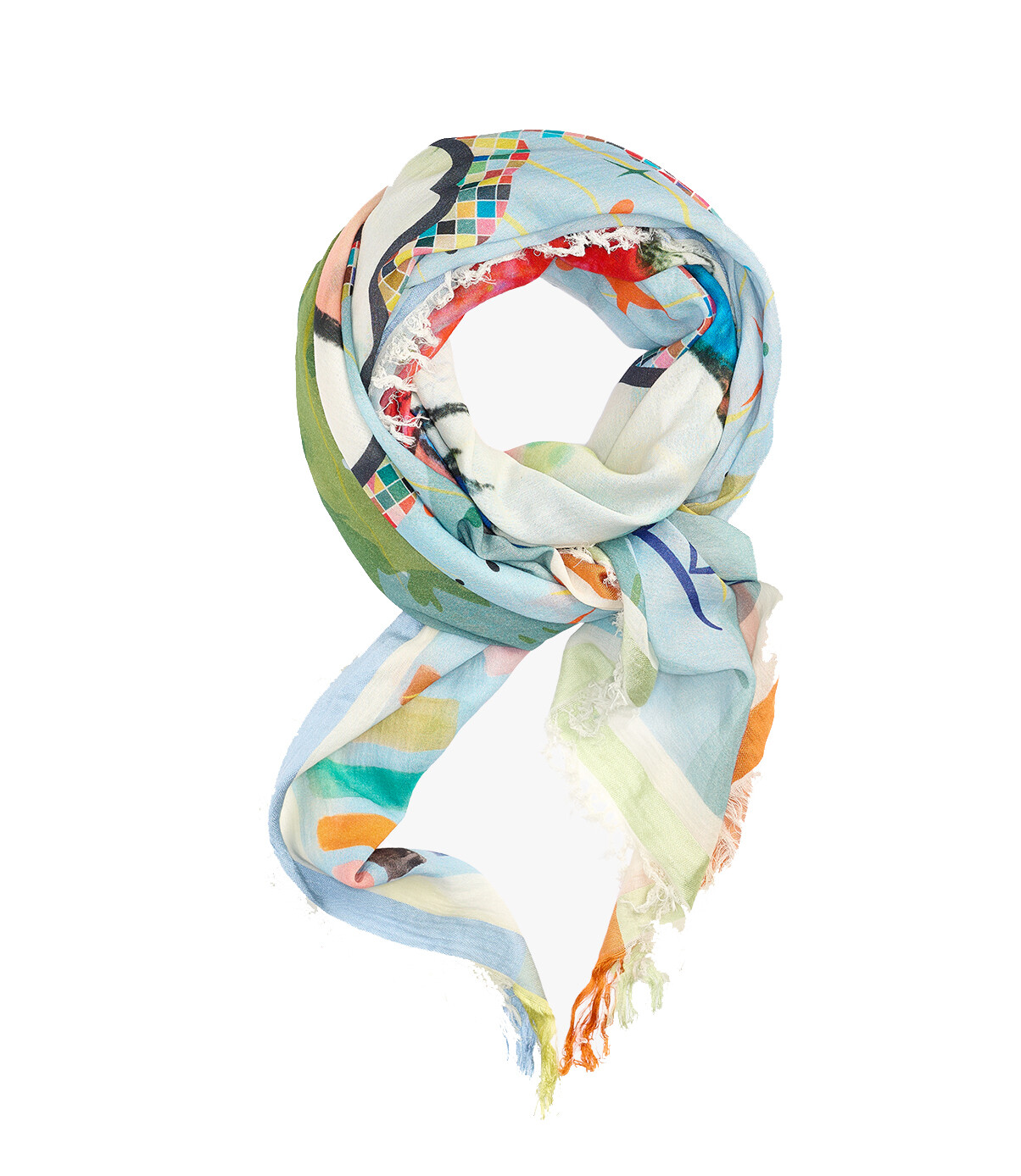 Foulard en coton et soie - ciel