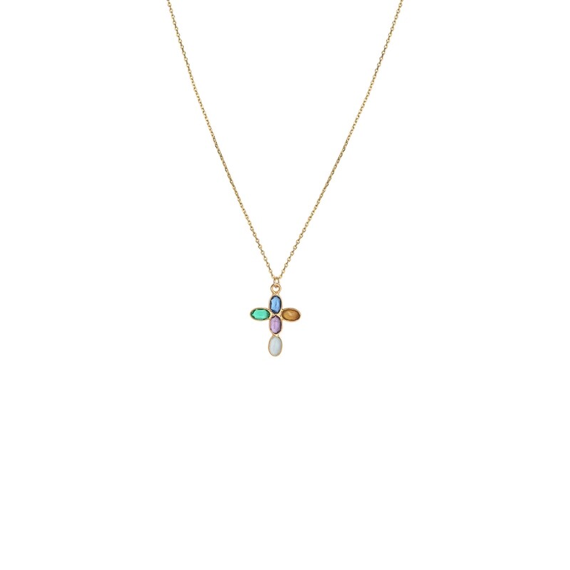 Collier - Croix sertis