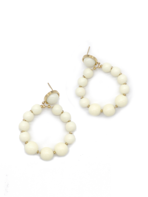 Boucles perles blanches