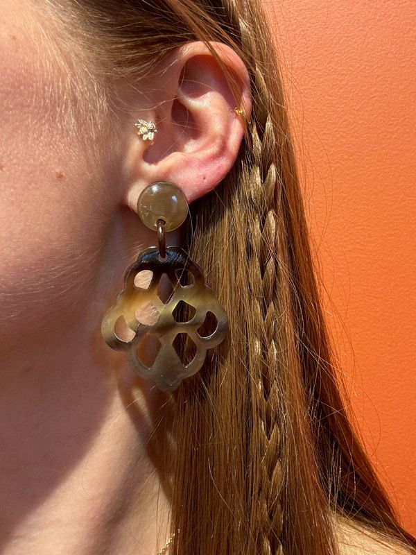 Boucles d'oreilles écaillées marron