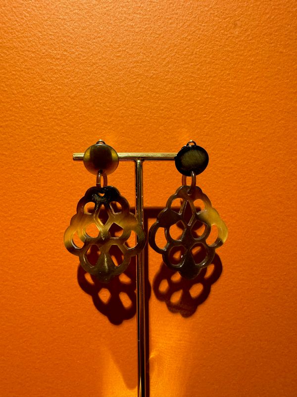 Boucles d&#39;oreilles écaillées marron