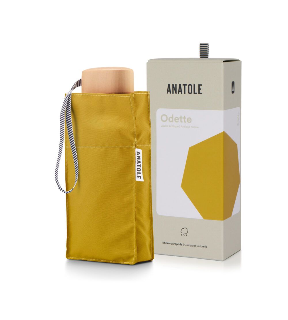 Mini parapluie jaune antique – micro & solide – ODETTE Mini parapluie jaune antique – micro & solide – ODETTE