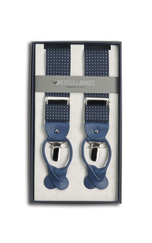 Bretella elastica blu pois