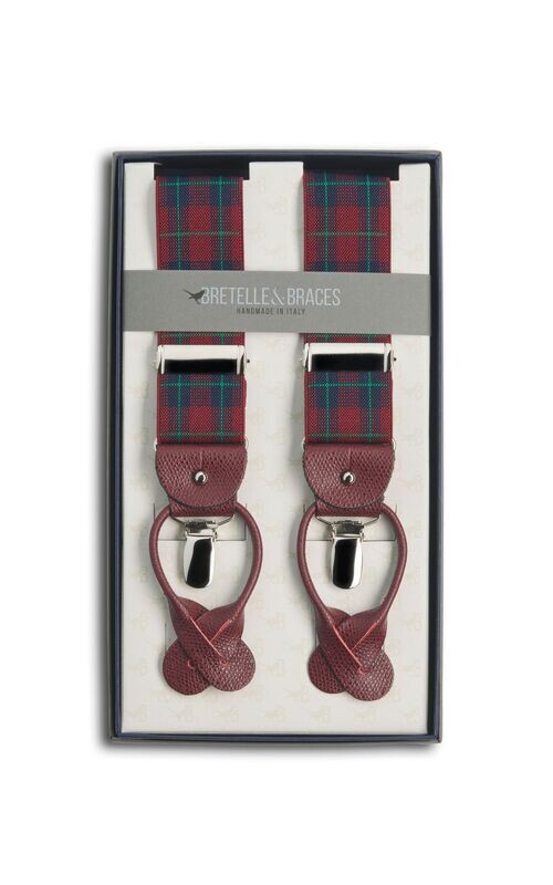 Bretella elastica scozzese bordeaux