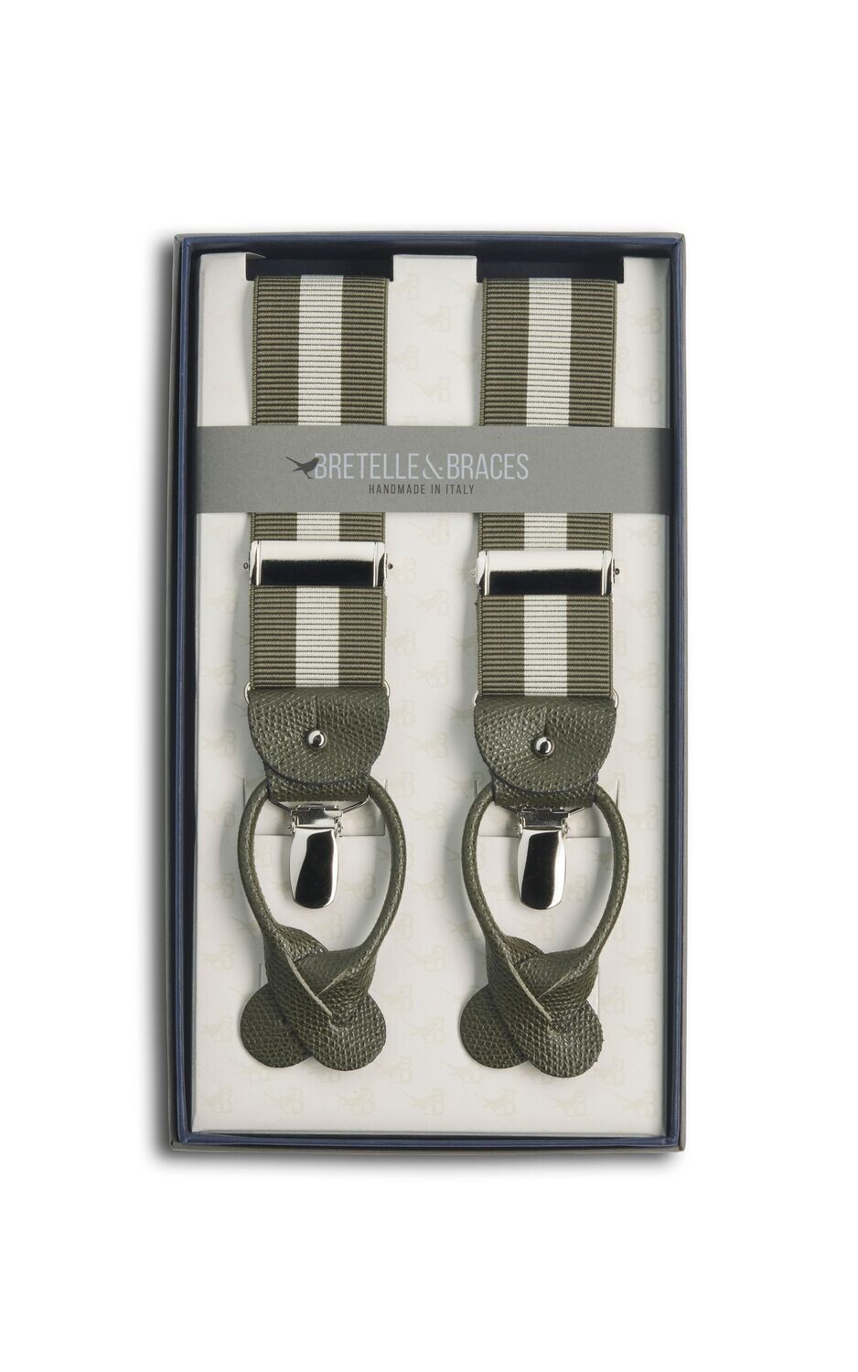 Bretella elastica regimental militare/panna