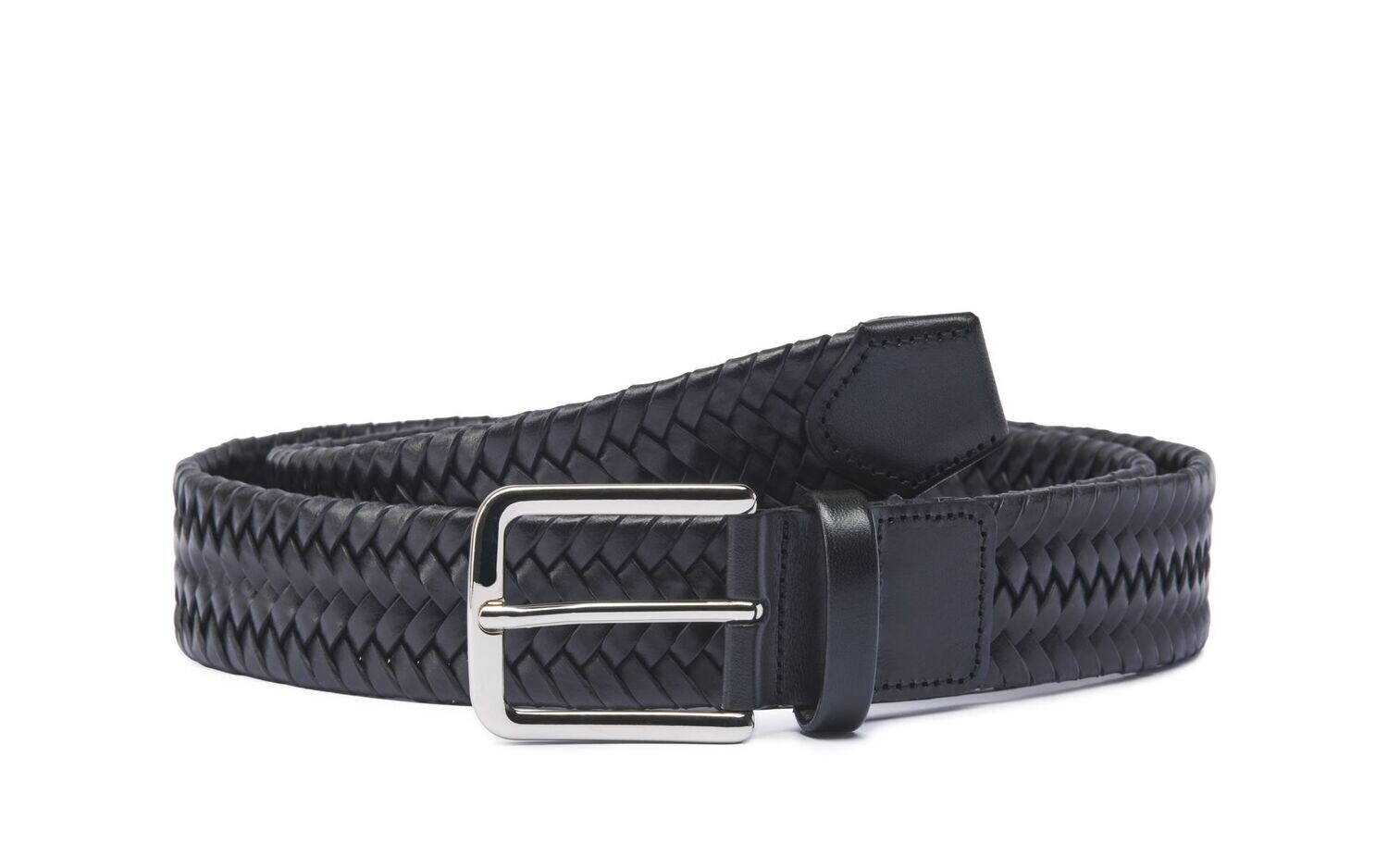 Cintura elastica pelle 35mm nero