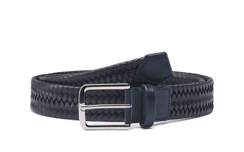 Cintura elastica pelle 35mm blu