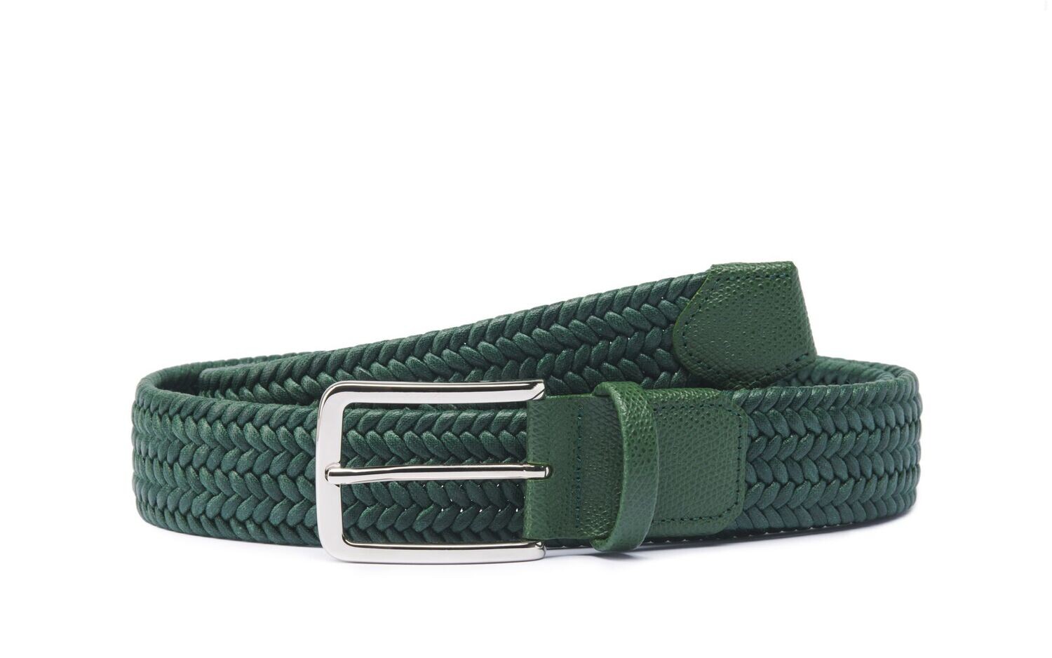Cintura elastica cotone cerato 35mm verde