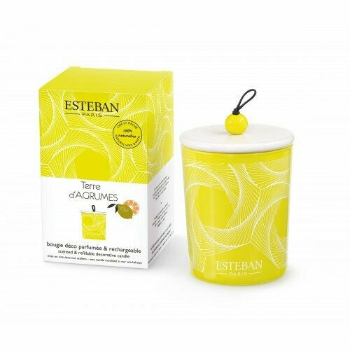 Bougie Parfumée Rechargeable Terre d'Agrumes - Esteban Bougie Parfumée Rechargeable Terre d'Agrumes - Esteban