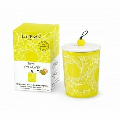 Bougie Parfumée Rechargeable Terre d'Agrumes - Esteban Bougie Parfumée Rechargeable Terre d'Agrumes - Esteban
