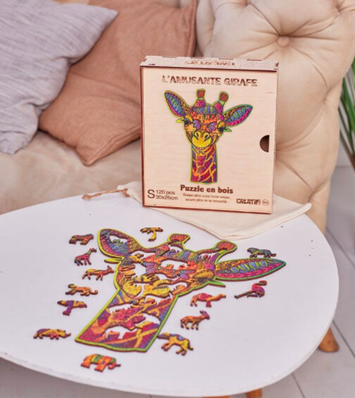 Puzzle Amusante " Girafe " 120. pièces en bois - Créatif'Wood