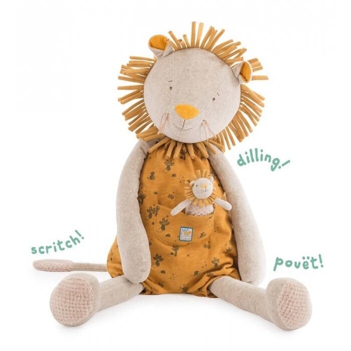 Peluche géante lion Paprika Peluche géante lion Paprika "Sous mon Baobab" - Moulin Roty
