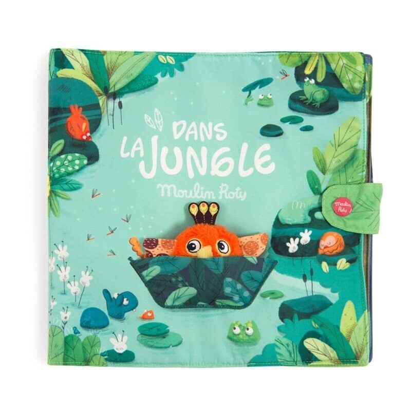 Grand livre tissu d'activités Grand livre tissu d'activités "Dans la jungle" - Moulin Roty