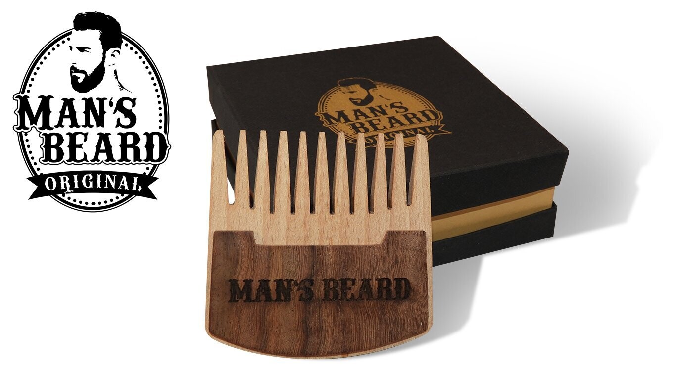 Petit Peigne à Barbe en Bois - Man's Beard