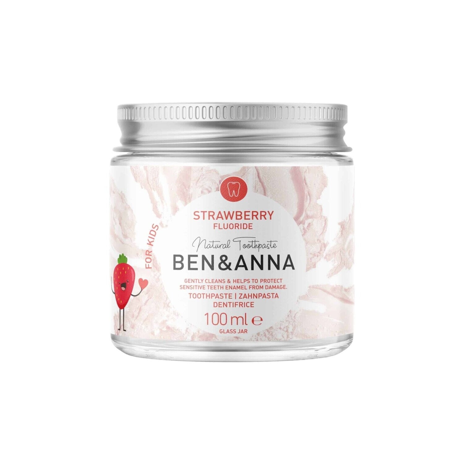 Dentifrice Fraise avec Fluor 100ml - Ben&Anna