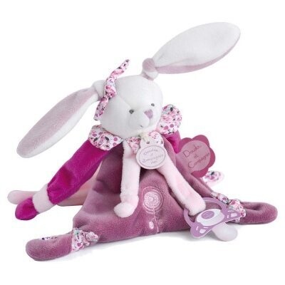 Doudou attache tétine Cerise lapin - Doudou et Cie