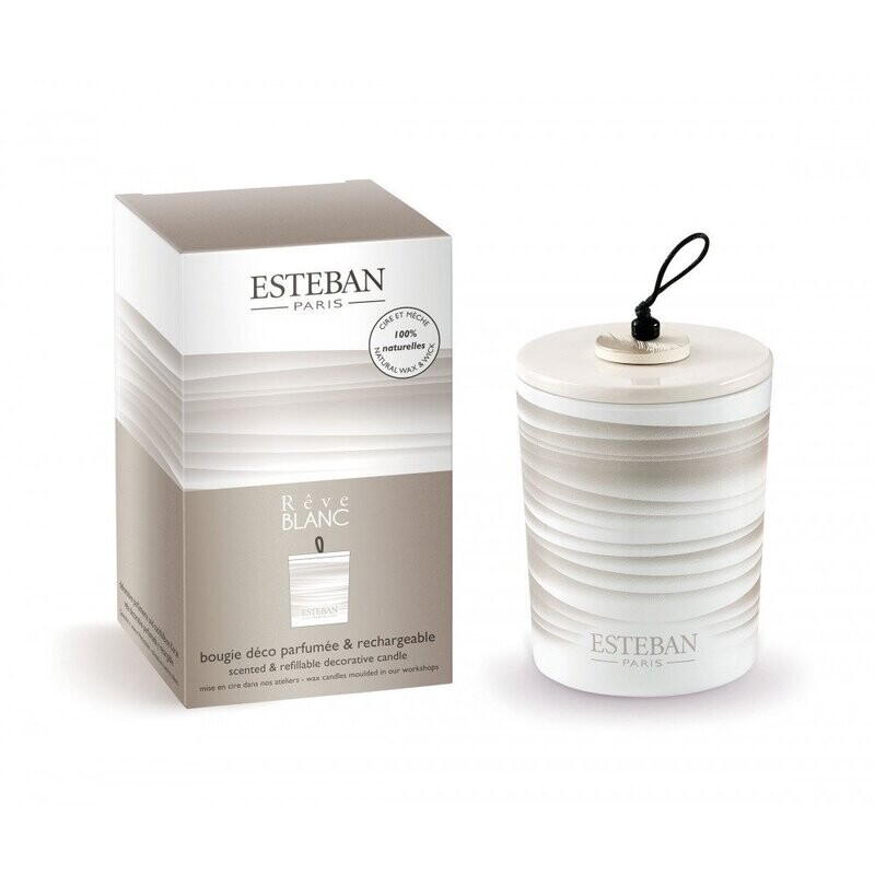 Bougie Parfumée Rechargeable Bougie Parfumée Rechargeable "Rêve Blanc" - Esteban