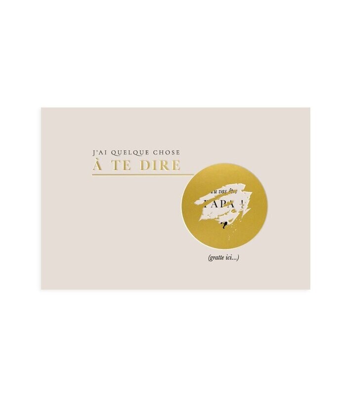 Carte annonce à gratter " tu vas être papa!" - Zakuw