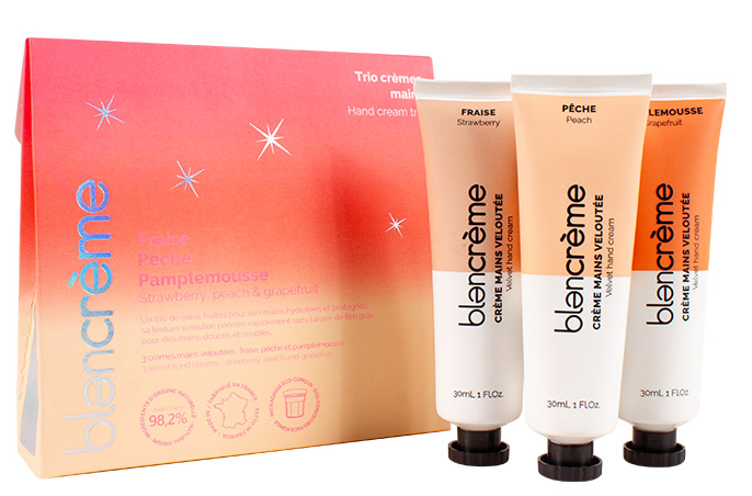 Trio crèmes mains veloutée Fruitées - Blancrème