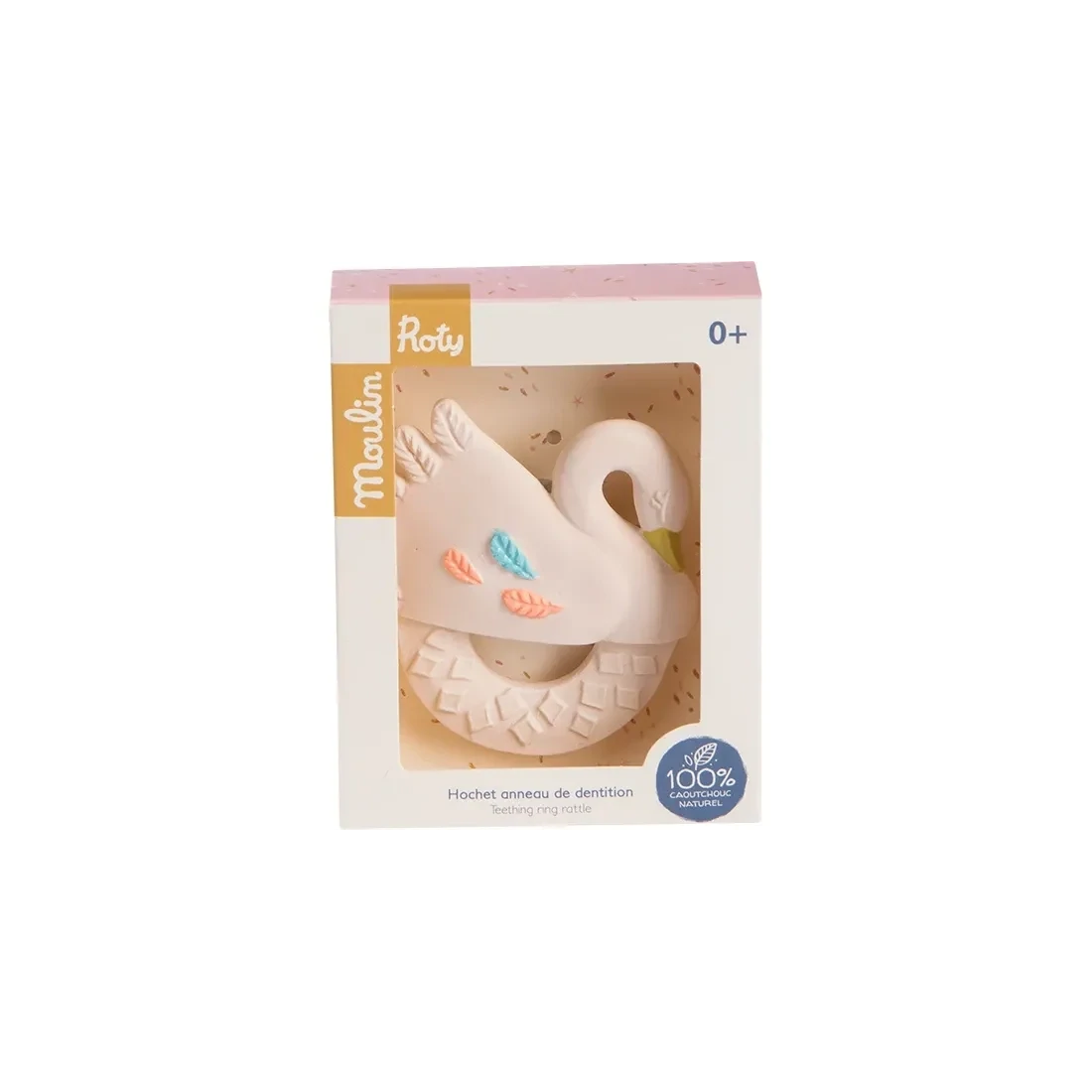 Hochet anneau de dentition caoutchouc cygne "la petite école de danse" - Moulin Roty