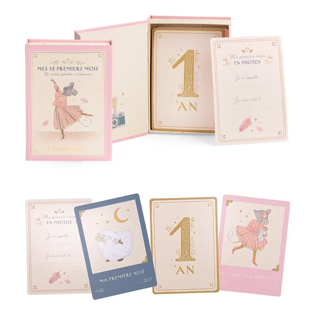 Cartes mes 12 premiers mois "la petite école de danse" - moulin Roty