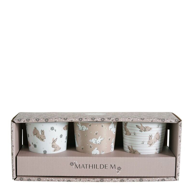 Set de 3 verres "La ronde des petits lapins" - Mathilde M