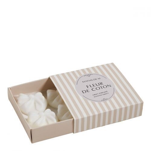 Boîte de 4 décors fondants en cire parfumée Cœur Noeud - Fleur de Coton - Mathilde M