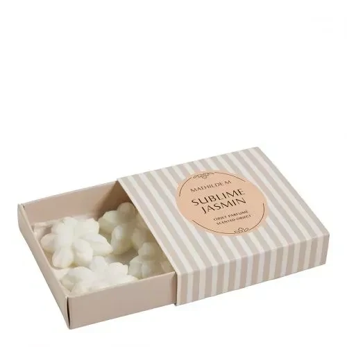 Boîte de 4 décors fondants en cire parfumée Cœur Noeud - Sublime Jasmin  - Mathilde M