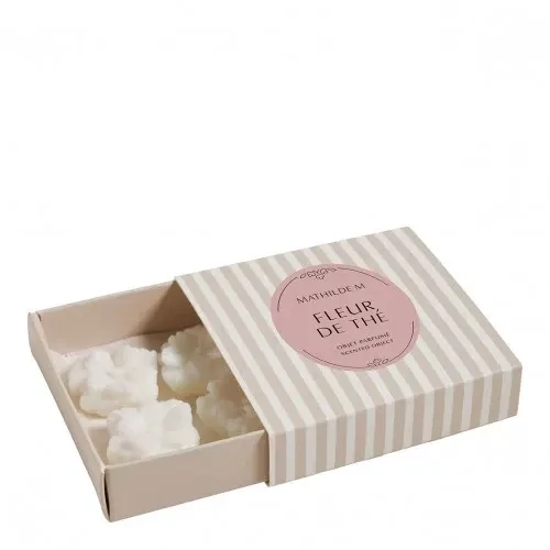 Boîte de 4 décors fondants en cire parfumée Cœur Noeud - Fleur de Thé   - Mathilde M