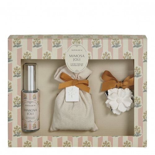 Coffret Soleil de Provence parfum de linge 30 ml et sachet parfumé - Mimosa Joli - Mathilde M