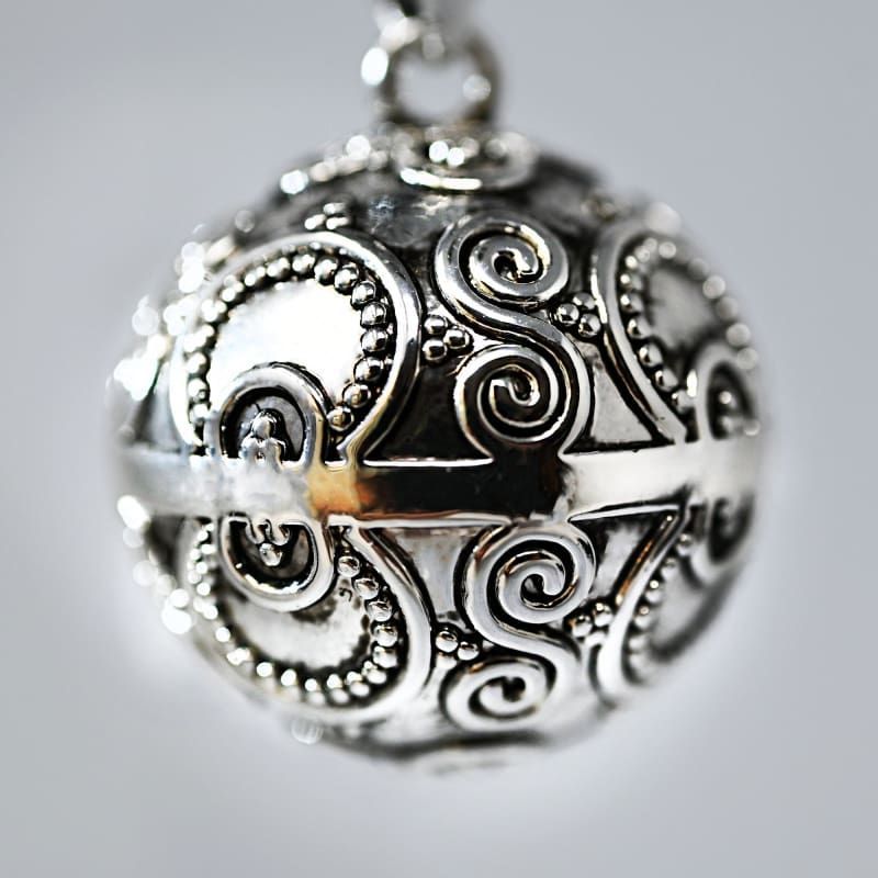 Bola de grossesse argent à motifs aztèque "Jennifer" - Irréversible bijoux