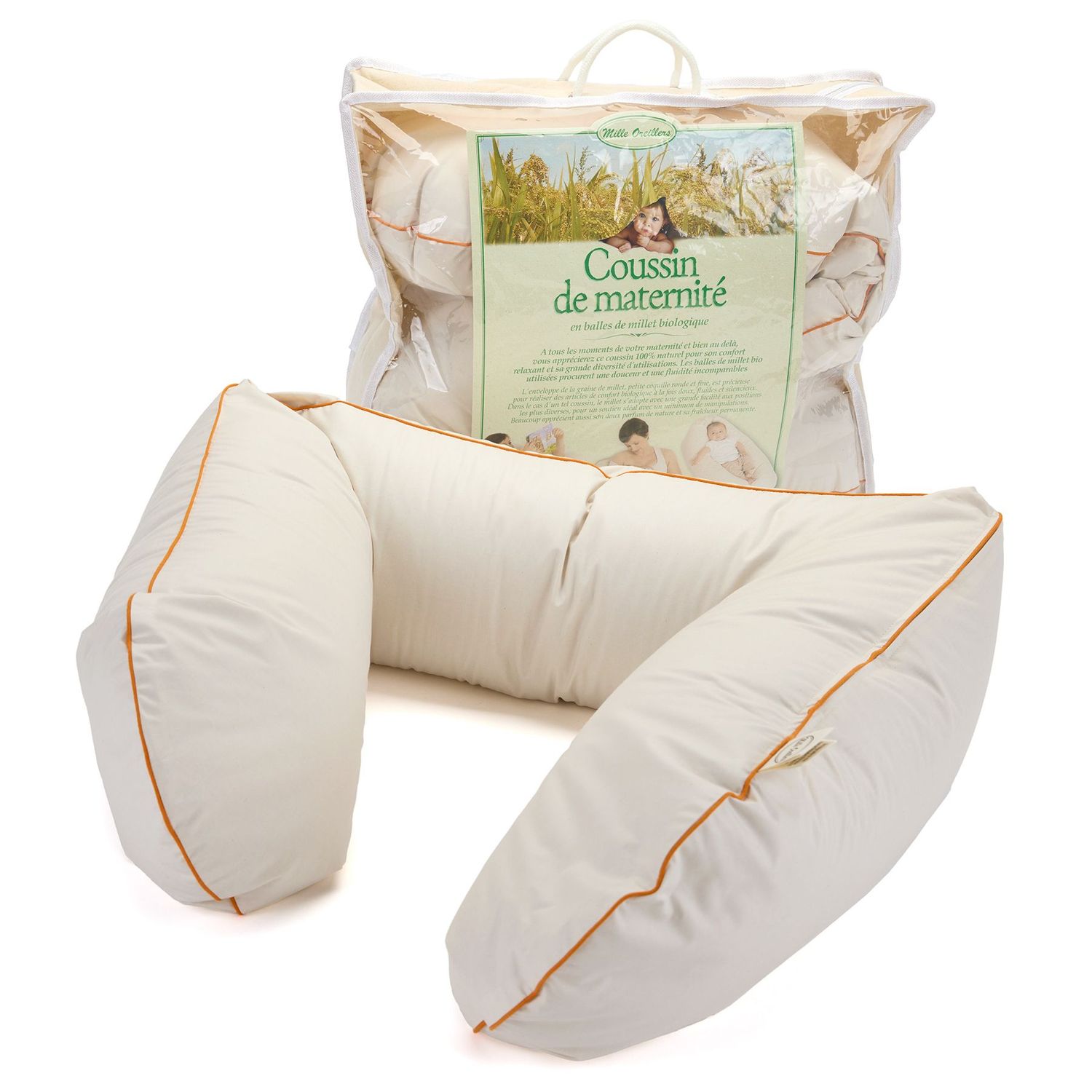 Coussin de maternité en balles de millet bio - Mille oreillers