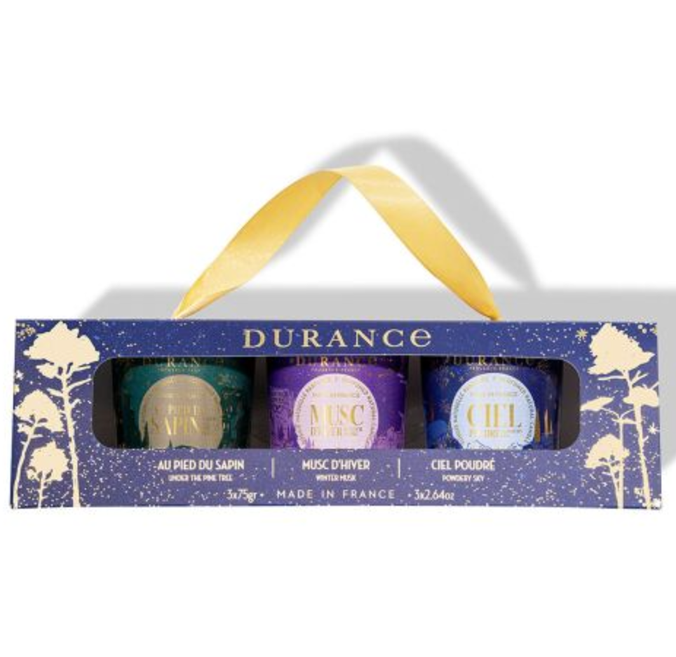 Coffret Bougies Parfumées (Sapin, Ciel Poudré, Musc D'Hiver)