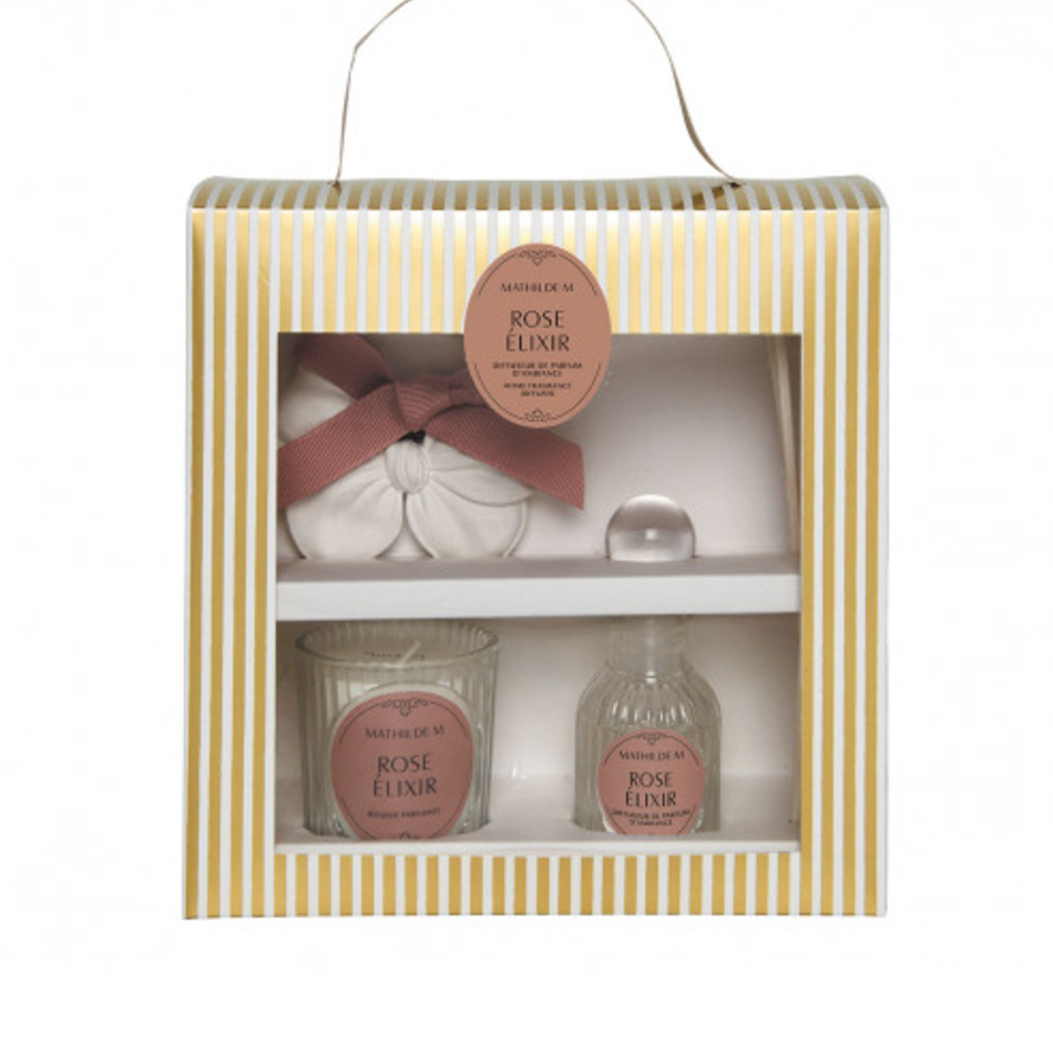 Coffret découverte diffuseur bougie et décor parfumé Les Intemporelles - Rose Élixir