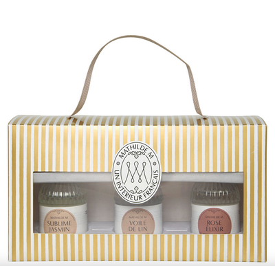 Coffret 3 parfums d'ambiance 30 ml Les Intemporelles - Sublime Jasmin - Voile de Lin - Rose Élixir Coffret 3 parfums d'ambiance 30 ml Les Intemporelles - Sublime Jasmin - Voile de Lin - Rose Élixir