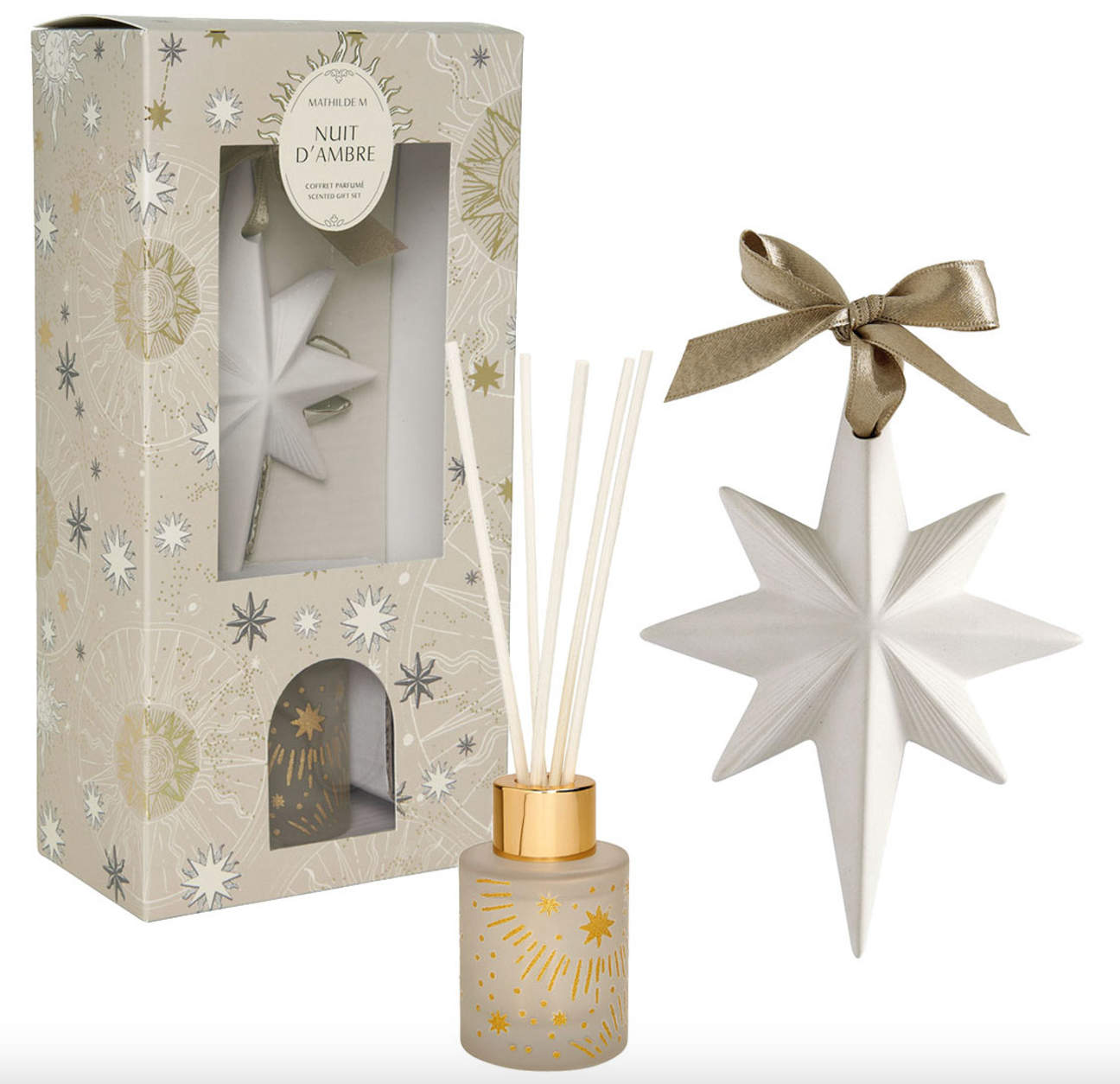 Coffret diffuseur de parfum d'ambiance et décor parfumé Fête Céleste - Nuit d'Ambre