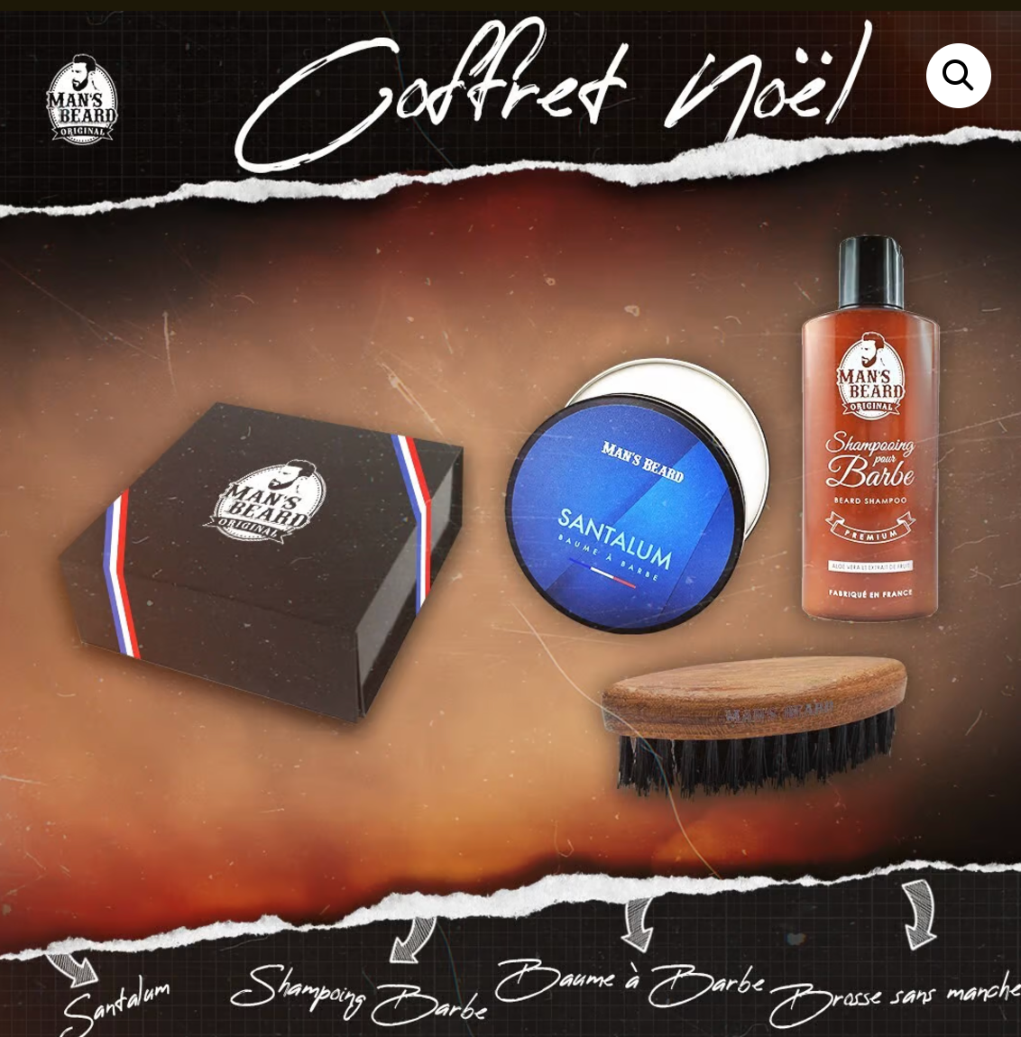 Coffret Barbe Courte Huile Santal - Man's Beard