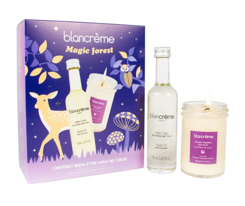 Coffret Bien-Être Noix De Coco Huile Corps & Bougie Parfumée